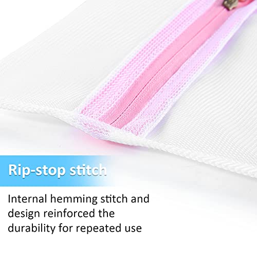Image of Mesh Laundry Bags for Washing Machine Zippered Delicates Washing Bag for Clothes, Underwear, Jackets, Sweaters, Socks Reusable Protective Mesh Wash Bag