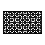 Relaxdays Felpudo Goma, 45x75cm, Diseño Enrejado, Resistente a la Intemperie, Antideslizante, Interior y Exterior, Negro