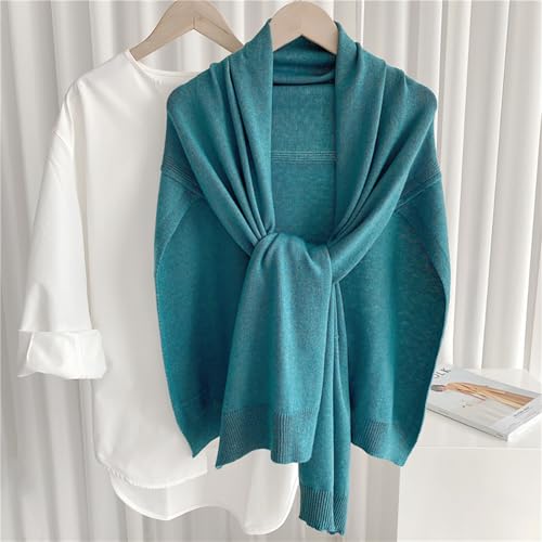 Women's Oversized Shawl Wrap Knotted Scarf Warm Lightweight Stole Long Cardigan Fall Winter Fake Collar Shoulder Tops3