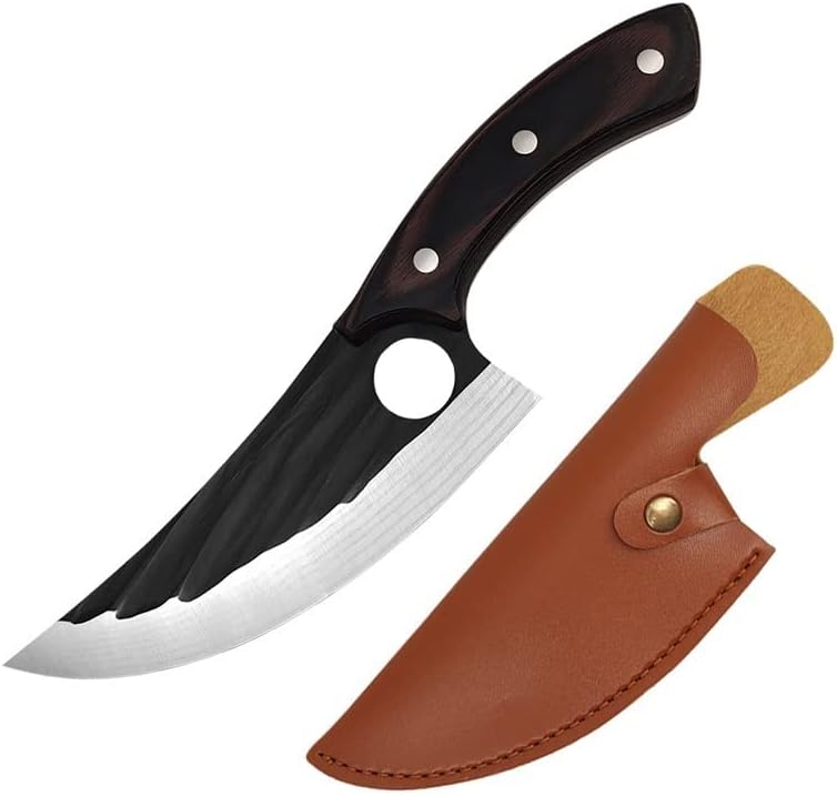 DAXXIN Meat Cleaver,Cleaver Knife, Forged deboning knife hammer pattern kitchen knife meat knife segmentation butcher knife outdoor small machete(Boning knife)