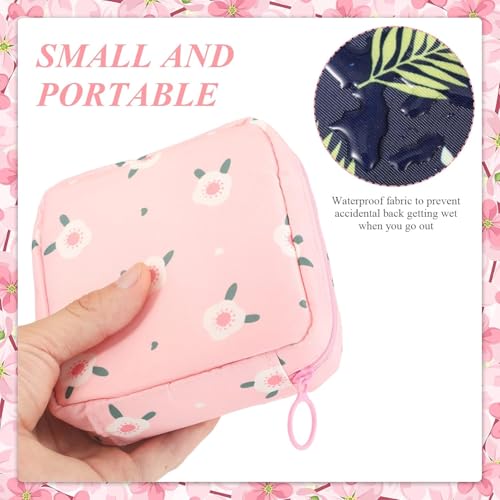 Image of 4Pcs Sanitary Napkin Storage Bag, Menstrual Period Bag Waterproof, Tampon Organizer Pouch Tampon Pad Holder for Purse, Pad Bag Feminine Care First Period for Teen Girls School