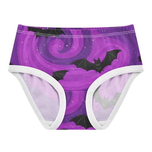 Cotton Toddlers Underwear Floral Halloween Starry Purple Bats Black Little Girl Panties Fun Kids Briefs Undies 2t