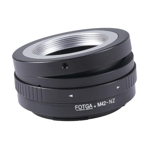 Adaptador de montura de lente Fotga manual de 360 grados M42-NZ con inclinación ±7° para cámaras Nikon Z8, Zf, Zfc, Z5, Z6, Z7 II, Z6II, Z7II, Z9, Z50 y Z30, para fotografía macro creativa y efecto miniatura, compatible con lentes de montura roscada M42 miniatura 6
