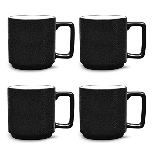 Noritake Colortex Stone Black Set of 4 Stax Mugs, 16 oz. by Noritake - Used condition - US$23.60