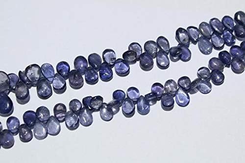 Iolite Pear Plain Beads Plain Beads Briolette Size 8 to 13 mm Approx, 9" Inches Full Strand Wholesale Price