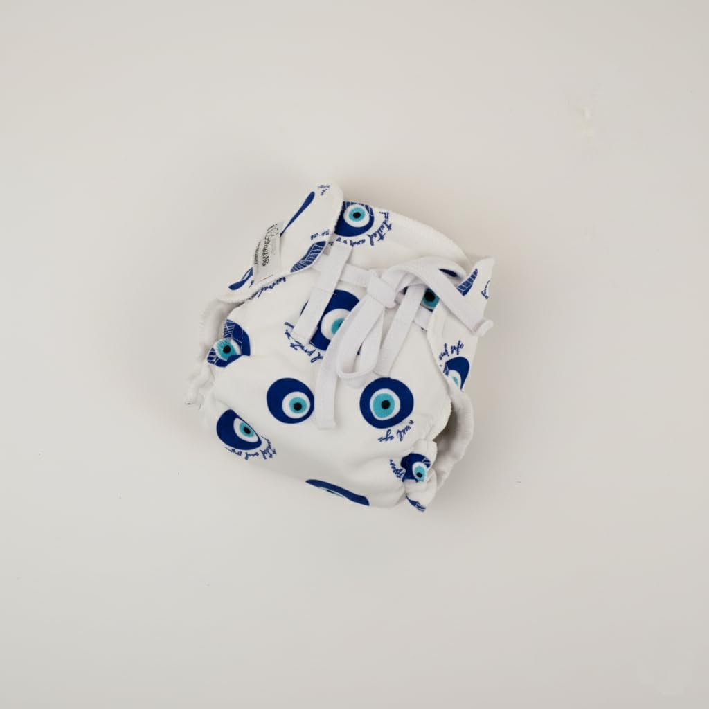 SNUGKINS Dry Feel Padded Langot/Nappies for New Born Baby 6-10 Months | 100% Pure Cotton Cloth Nappies | Washable & Reusable | Evil Eye Pack of 1-image-25