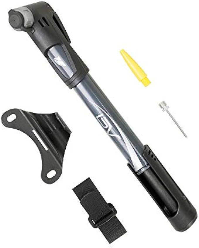 BV Mini Bike Pump Portable Frame Pump, Air Ball Pump Inflator with Ball Pump Needles, Fits Presta & Schrader- Smart Valve, and High Pressure Bike Fork Rear Shock Suspension Portable Pump 300/400 PSI w