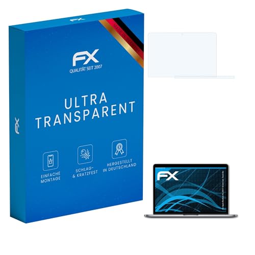 atFoliX Schutzfolie kompatibel mit Apple MacBook Pro 2017 13 inch incl. Touch Bar Folie, ultraklare FX Bildschirmschutzfolie (2er Set)