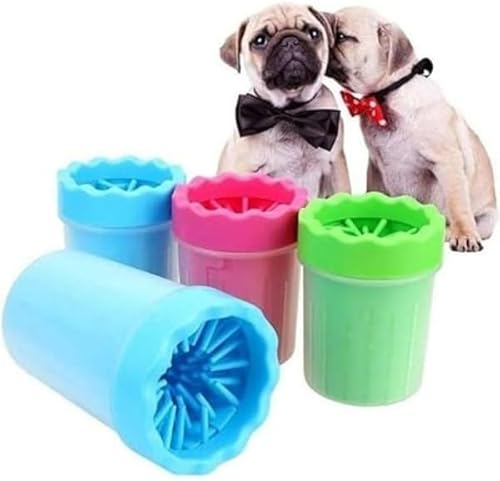 Copo Limpa Lava Patas Cachorro Cães Passeio Pet Petbuco Limpa Patinhas - Grande (Azul - G)