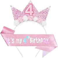 DRESHOW Diadema de Cumpleaños Corona de Cumpleaños para Niñas