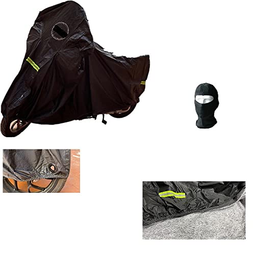 Compatible avec Harley Davidson Road King Special 107 Couverture DE VÉLO Noire ET Rayures Fluo Polaire IMPERMÉABLE pour Motos MAXIMOTO MAXISCOOTER avec Trou pour CHAÎNE Cover