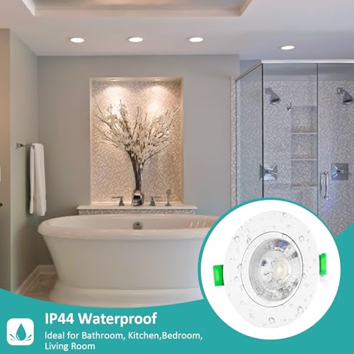 LED Downlights Ceiling Ultra Slim, 5W 500lm Recessed LED Ceiling Lights, Swivel LED Spot Lights Cool White 6000K, IP44 Round Spotlights for Bathroom Kitchen Living Room, 6 Pack LED Downlights Ceiling Ultra Slim, 5W 500lm Recessed LED Ceiling Lights, Swivel LED Spot Lights Cool White 6000K, IP44 Round Spotlights for Bathroom Kitchen Living Room, 6 Pack
