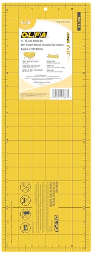 OLFA Double-Sided Self-Healing Rotary Mat 6"X18"-Yellow