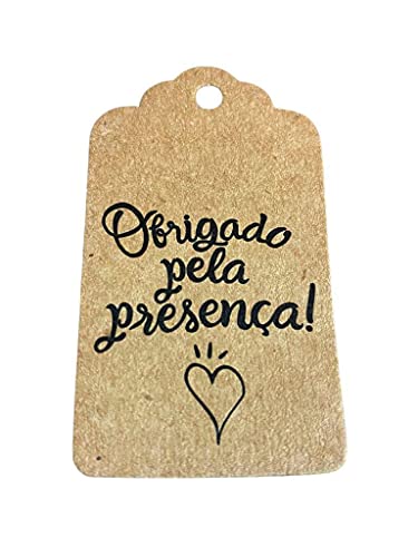 Kit 100 Tags Kraft Obrigado Pela Presença