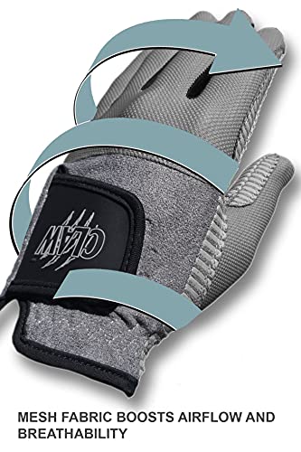 Caddydaddy Claw Pro Men’s Golf Glove - Breathable, Long Lasting (Grey, X-Large, Worn On Left Hand) #TOP1