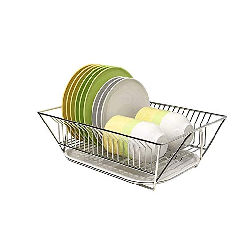 Ensemble d’égouttoir à Vaisselle, séchoir à Vaisselle de Grande capacité avec égouttoir Porte-ustensiles Égouttoir Robuste résistant à la Rouille en Acier Inoxydable