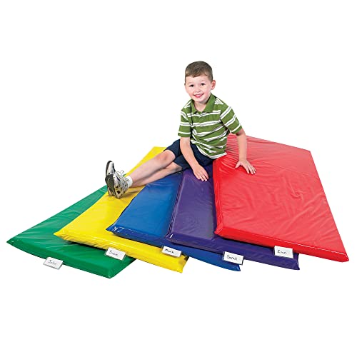 Children's Factory Nap Mats for Toddlers, Rainbow Nap Mat for Daycare & Preschool, 5-Pack