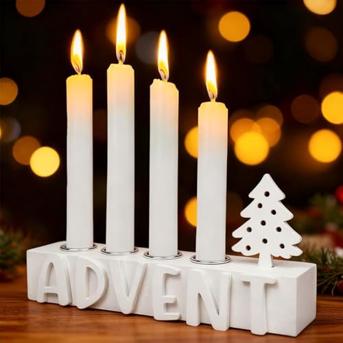 Candle Holder Advent Wreath, Advent Arrangement Oblong Advent Candle Holder Wood, Advent Wreath Modern Advent Candle Tray Christmas Advent Decoration Table Decoration Christmas Decoration