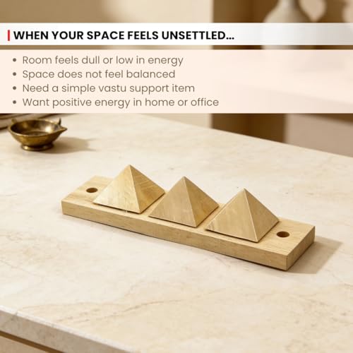 Image of Plus Value Authentic Shriparni Wooden Pyramid Strip for Vastu Dosh Nivaran | Toilet & Bathroom Defects Remedy | Negative Energy Protection | Home Office Vastu Correction Tool | Original | Ready to Use
