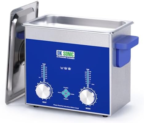 DK SONIC Industrial Ultrasonic Cleaner 3L,120W Commercial Ultrasonic Jewelry Cleaner with Encoded Timer, Heater& Basket, Multi-Application for Jewelry, Glasses, Chains, Watches