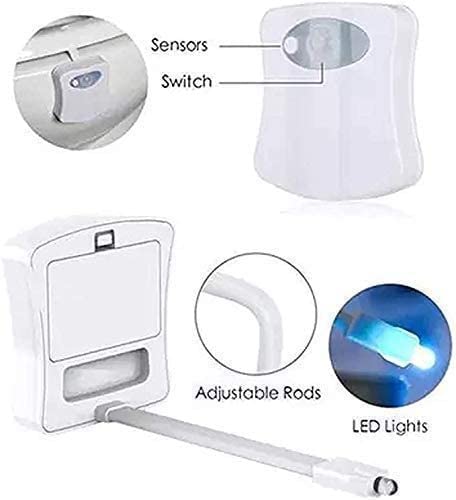 zalati Toilet Night Light 8-Color Motion Sensor Activated LED Lamp for Bathroom Restroom, Multi-colored - Image 4