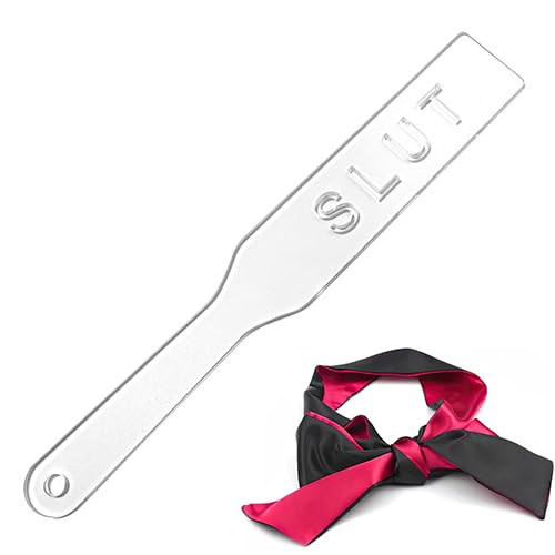 13 Inch Length Transparent Spanking Paddle for Sexual Abuse Satin Bondage Blindfold for Adult Sex Toys Romantic Bondage