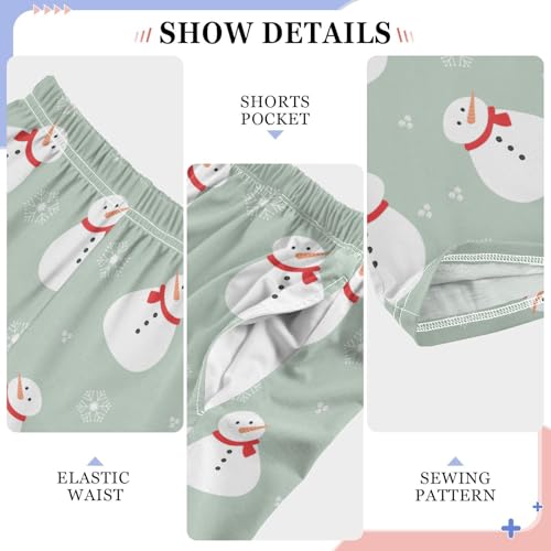 Boys' Pants Christmas Snowman Green Long Bottoms Jogger Pants Elastic Waist Trousers with Pockets S-XL4