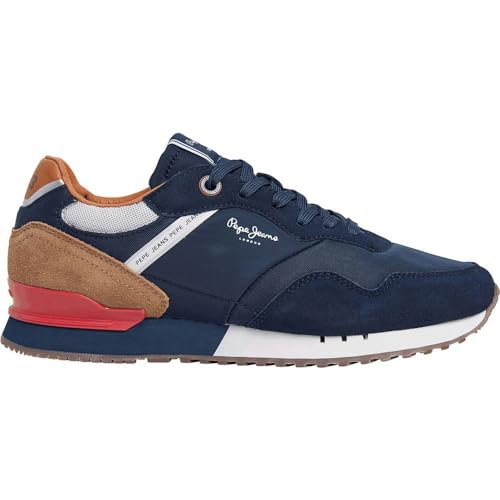 Pepe Jeans Zapatillas de Piel London Brand Marino