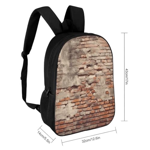 Ancient Worn Brick Wall Backpack for Men Women, Heavy Duty Backpack Large Capacity, Durable Lightweight Travel Daypack2