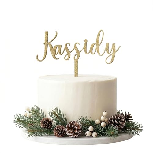 Personalized Name Birthday Cake Topper Custom Cake Topper for Baby Shower Gift for Birthday Graduation Cake Topper Made with Real Wood