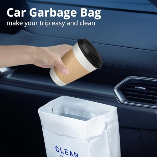 Image of 80 Count Self-Adhesive Trash Bag Dispenser Stand-up Trash Bag, Car Trash Bags for Travel, Lazy People Trash Bin, for Kitchen Bedroom Desk, Portable Trash Bin, Garbage Bag with Sealing Function