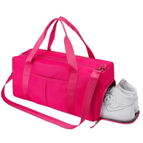Bolsa transversal Mala de Academia Bolsa esportiva de viagem, ideal Para Banhos De Piscina, Bolsa de ginástica impermeável, praia, natação, ioga, esportes (Pink)