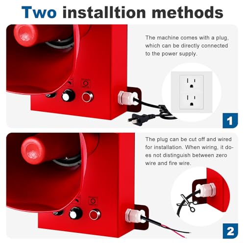 Saladulce 130dB Industrial Siren Alarm - Adjustable Volume & Tone, IP65 Waterproof Outdoor Alarm with Strobe Light for Warehouse, Office, Port, and Machinery (110, Volts)