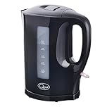 Quest 1.7 Litre Electric Kettle/Black/Cord Storage/Water Level Indicator/BPA Free/Automatic Cut-Off/Student Essentials for University