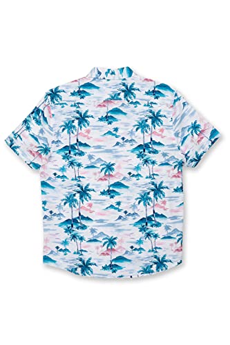 The Endless Summer Boy's Short Sleeve 4-Way Stretch Button-Down with All Over Design Shirt2