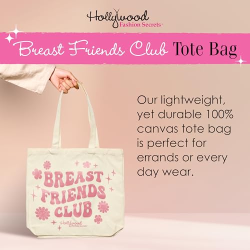 Hollywood Fashion Secrets Breast Friends Club Tote Bag, Reusable, Multi-purpose, Large Shoulder Bag, 1-pack3