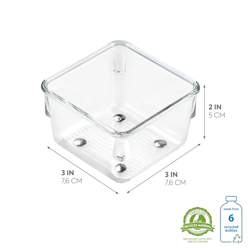 Image of Interdesign Linus Plastic Drawer Organiser, Clear | For Utensils, For Tools, For Gadgets