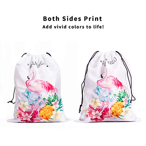 Image of Flamingo Drawstring Storage Bags - Gym & Towel Bags with Pineapple Design