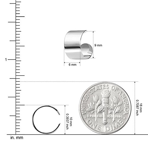 JEWELRIESHOP Earcuffs Stainless Steel Ear Cuffs Helix Cartilage Clip on Wrap Punk Earrings for Women Men Non Piercing Adjustable4