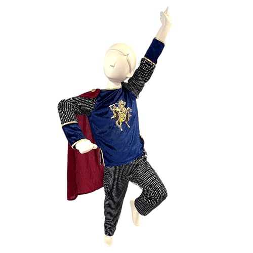 Liontouch - Disfraz de Caballero con Capa para Niños 3–6 Años | Camisa & Pantalón, Talla Única | Traje Medieval con COTA de Malla | Disfraz Cómodo para Niños