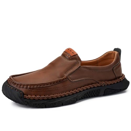 Men's Loafers Classic Formal Business Casual Shoes Comfortable Leather Office Walking Work Driving Outdoor Sneakers Non-Slip Soft