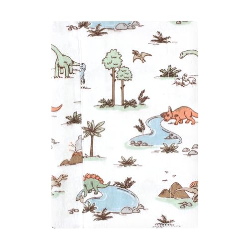Image of Hudson Baby Unisex Baby Cotton Poly Flannel Burp Cloths, Dinosaur Adventures 7-Pack, One Size