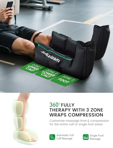 Medisana Leg Massagers with Heat and Compression, Leg Massager for Circulation and Pain Relief, Foot and Calf Massager Machine for Edema, Relax Recover-White Elephant Gifts for Dad Men Mom Women - Image 3