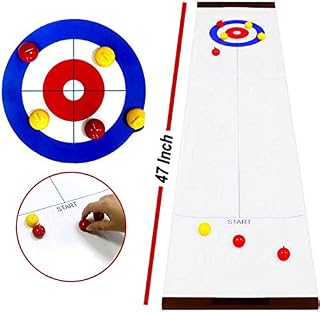 Fun Family Games Table Top Compact Curling Board Game Set for Kids