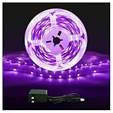 roperry 30ft LED Black Light Strip Kit, 540 Units Lamp Beads, Non-Waterproof Blacklights for Glow Party, Indoor Birthday, Body Paint,Halloween (Indoor)