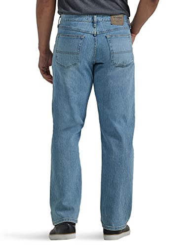 Image of Wrangler Authentics Men's Classic 5-Pocket Relaxed Fit Jean, Bleached Denim Flex, 32W x 36L Jeans