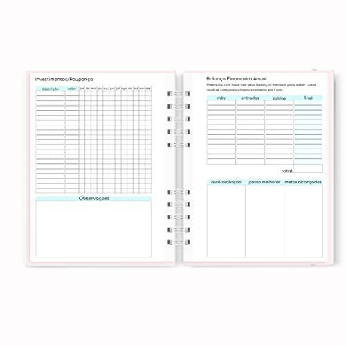 Caderno Controle Financeiro Masculino Capa Dura Com Elástico A5