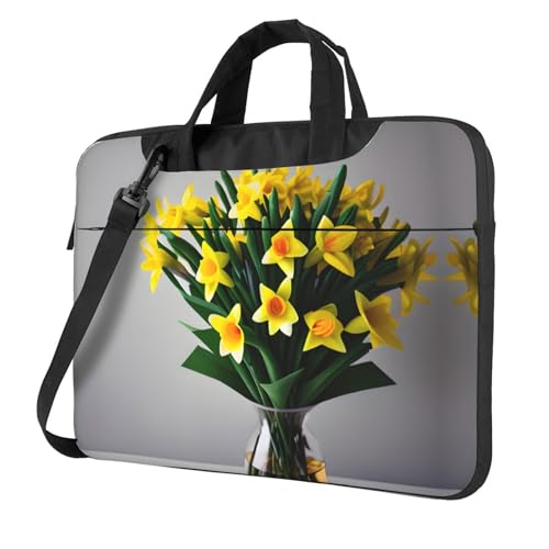 Sacoche ordinateur portable 14 pouces étui pc 13 pouces protection 15.6 pouces fleurs jonquilles
