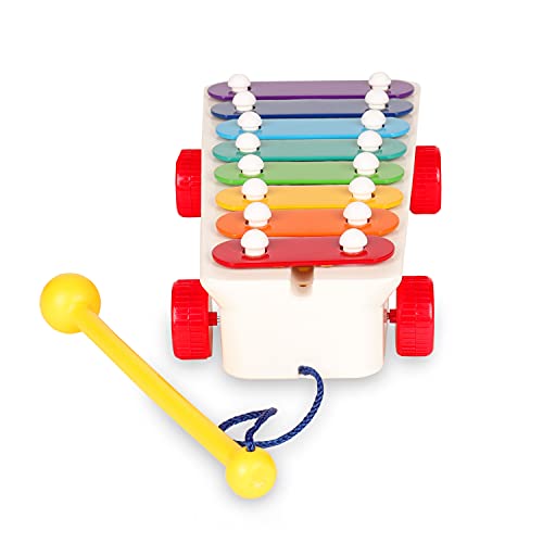 Fisher Price Classics 1702 Pull-a-Tune Xylophone, Learn to Walk with Interactive Toy Features, Classic Musical Toy Suitable for Boys and Girls Aged 18 Months +