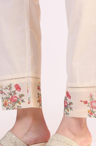 Image of W for Woman Reef Blue Floral Printed Modal Straight Kurta, Pants and Dupatta Set